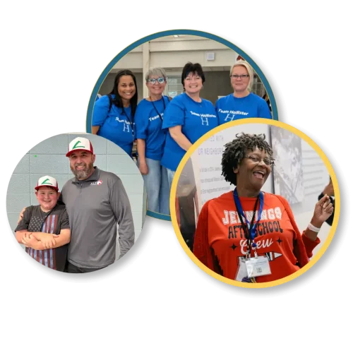 Afterschool professionals in circle photo frames