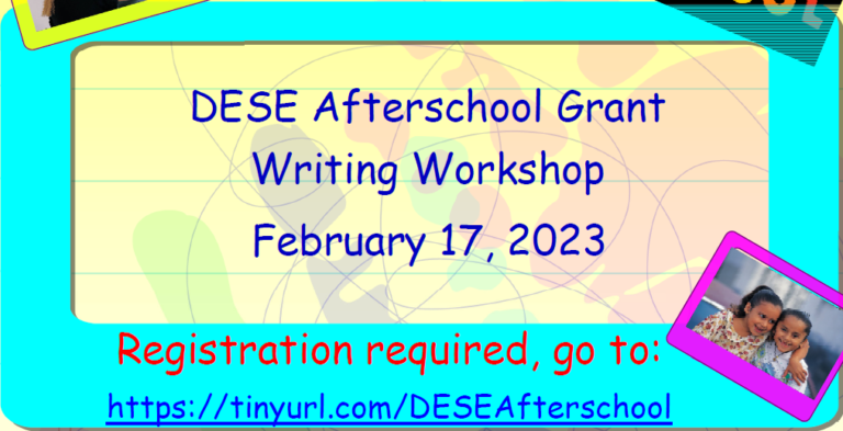 Read more about the article DESE Afterschool Grant Writing Workshop
